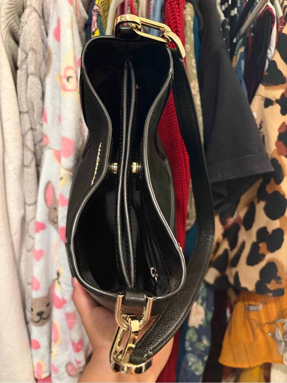 Kate Spade | Lena Bucket Handbag | Black Leather w/Suede - Picture 11 of 17